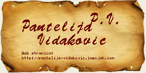 Pantelija Vidaković vizit kartica